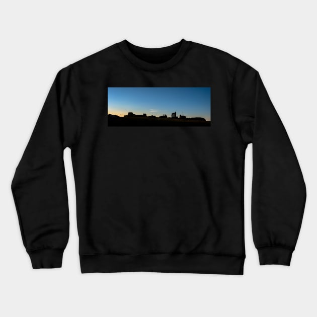 Tynemouth Priory Golden Hour Silhouette Crewneck Sweatshirt by axp7884